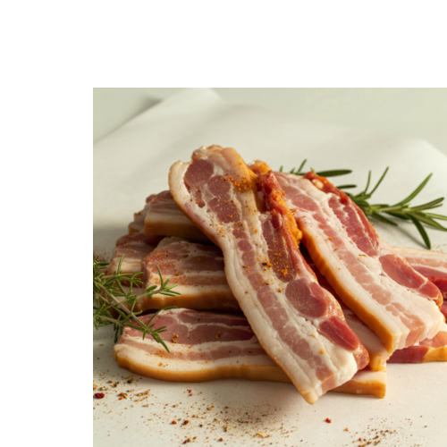 Pasture raised bacon and pork products